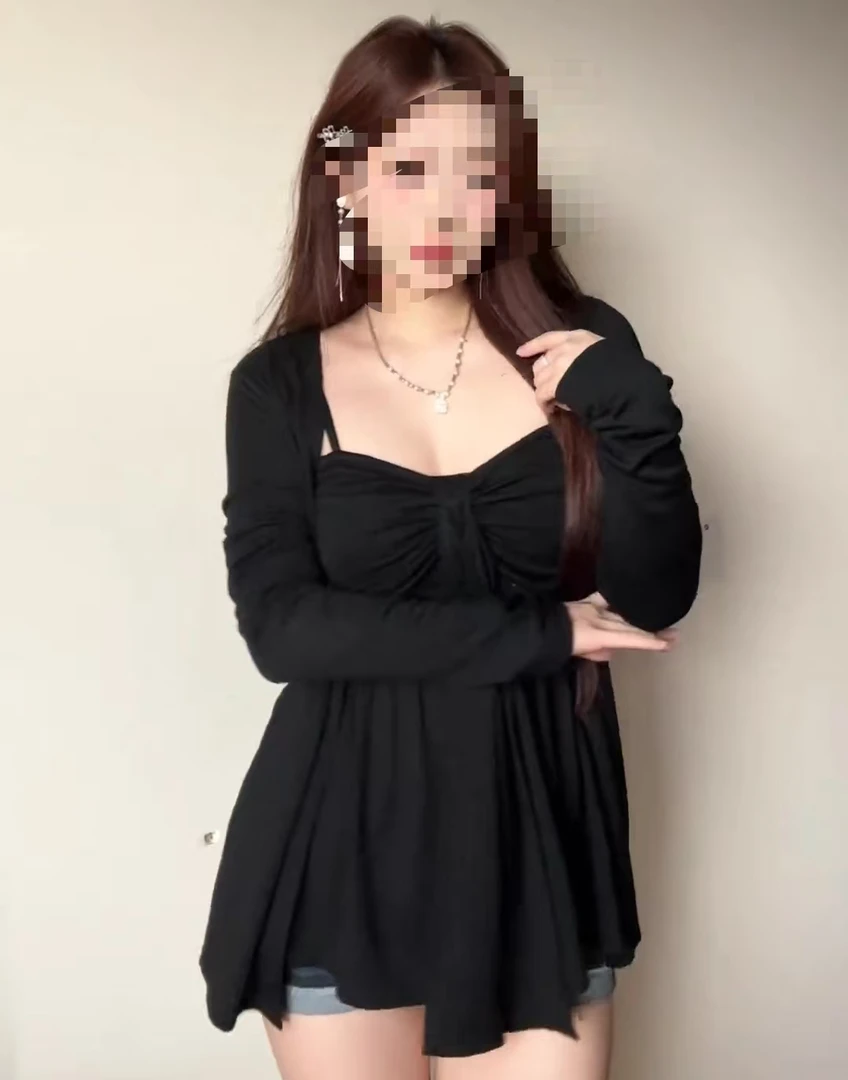 pang ➕ 性感欧美风INS风显瘦小众时尚套装纯欲风抽绳黑色 6560