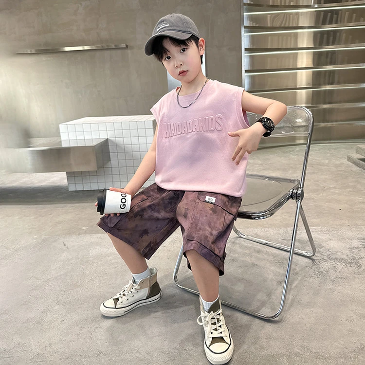 男童背心套装夏季2025新款韩版儿童夏装无袖衣服夏装男孩运动服潮