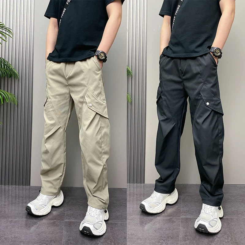 2025秋季新款潮牌痞帅机能工装裤男士山系休闲裤子青年痞帅阔腿裤