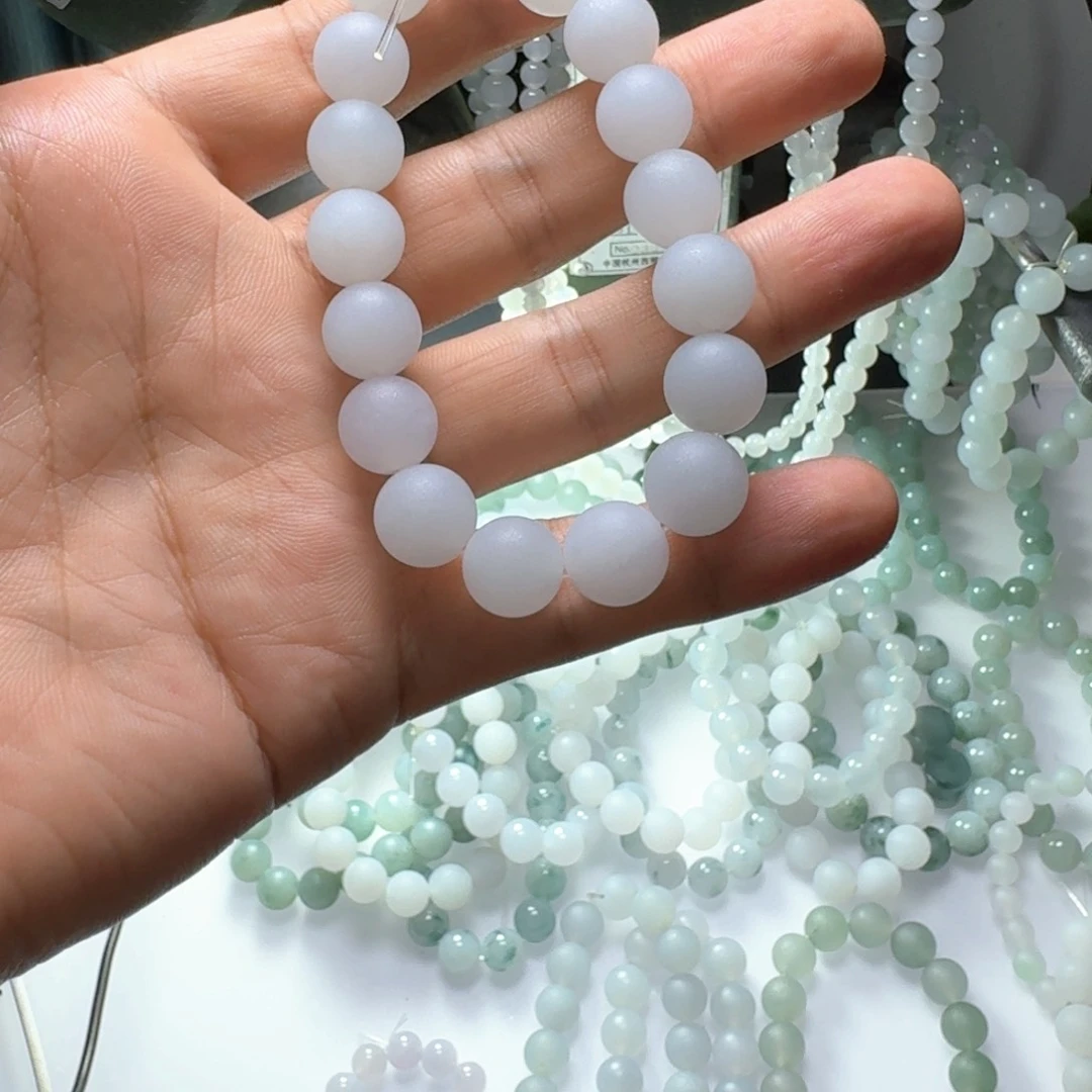 定制翡翠未镶嵌卡12白月光