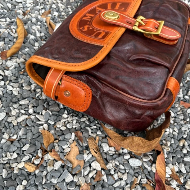 【重工做旧洗水】阿美咔叽做旧复古小众个性肩包