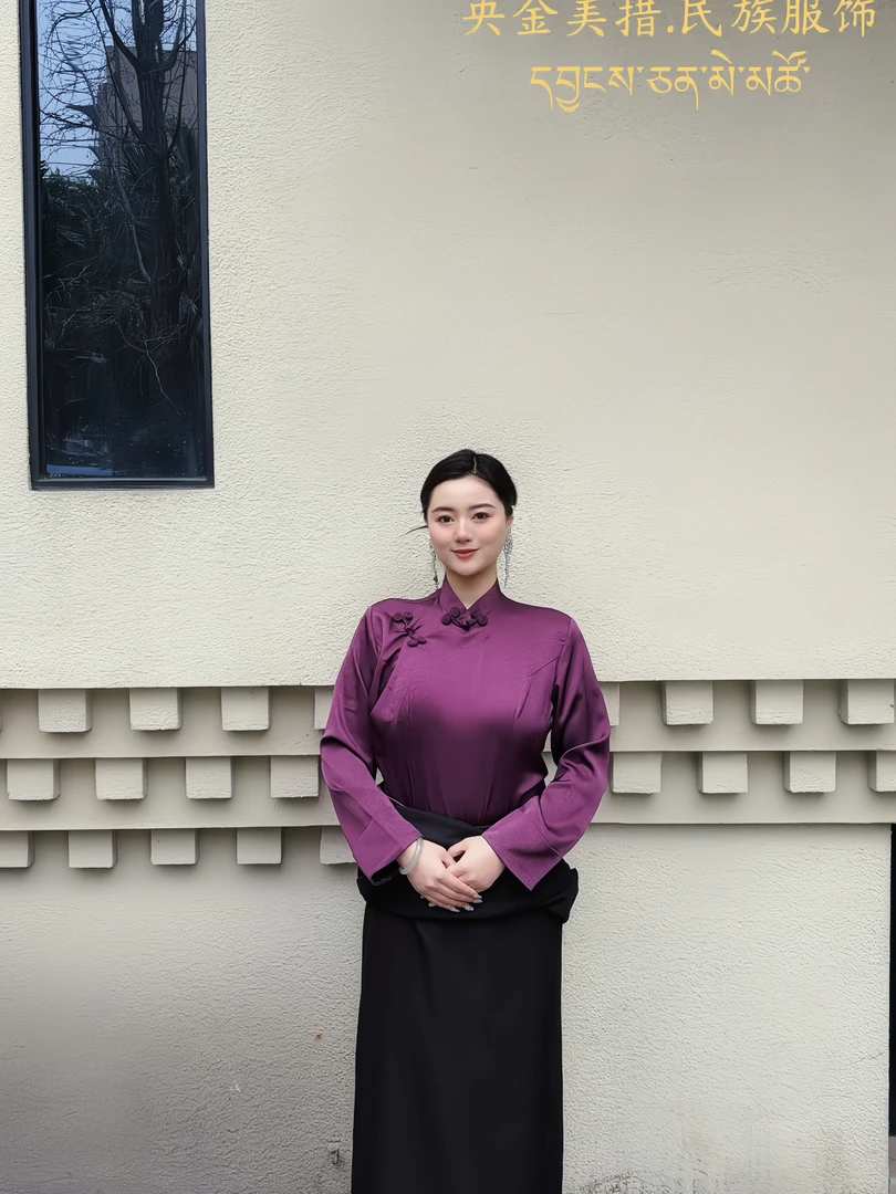 藏式-藏式衬衣央金美措家原创气质绸面衬衣