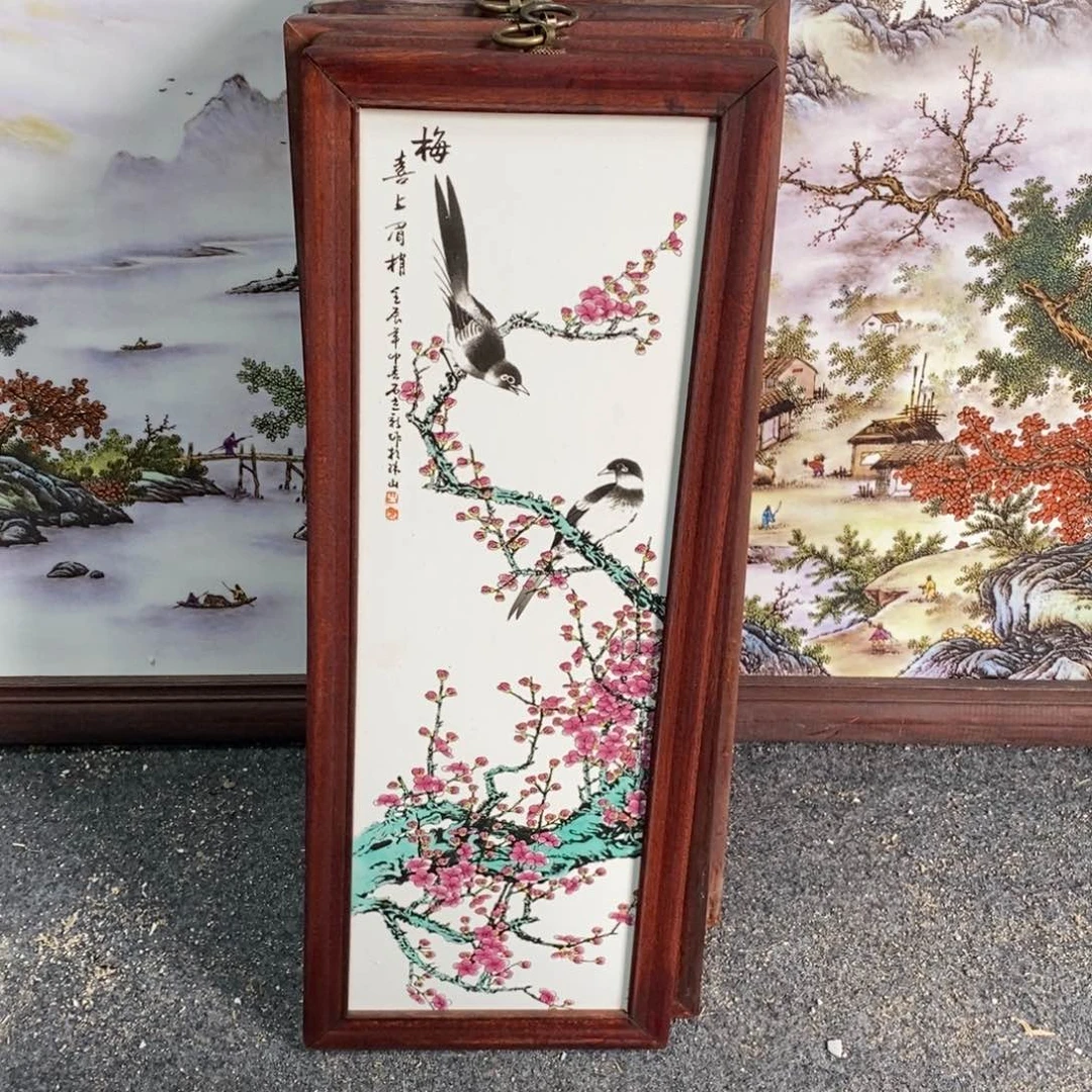 瓷片55*21 景德镇瓷板画柴窑烧制