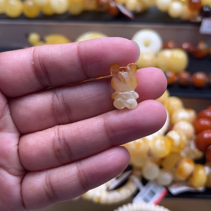 未镶嵌琥珀珠宝奇石M265号默认打孔