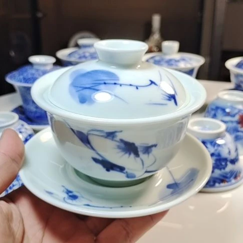 福利价青花三才盖碗