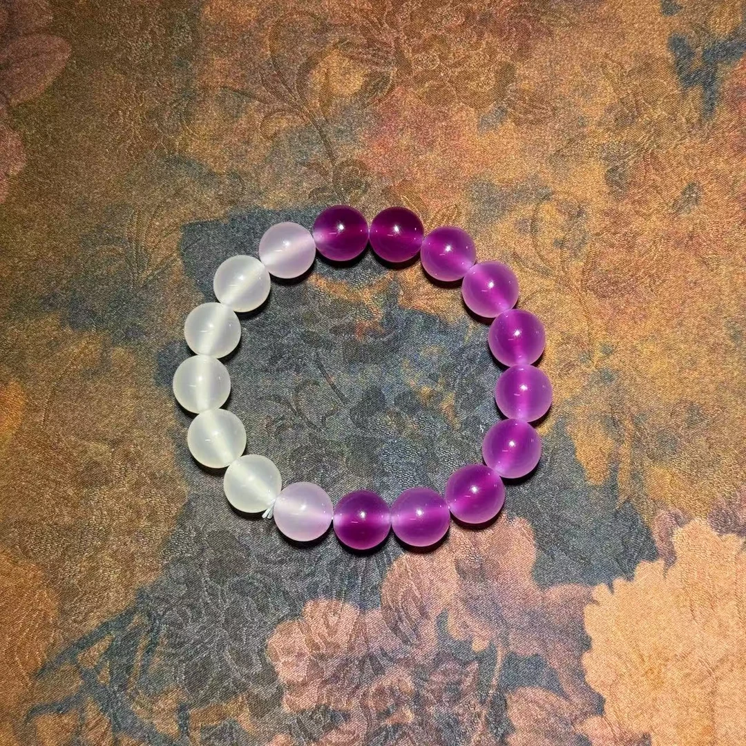 K387 海云母变色手串紫 无礼盒