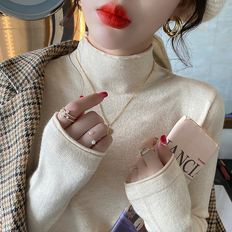 半高领打底衫女内搭秋冬2025新款秋季洋气毛衣爆款针织衫长袖上衣