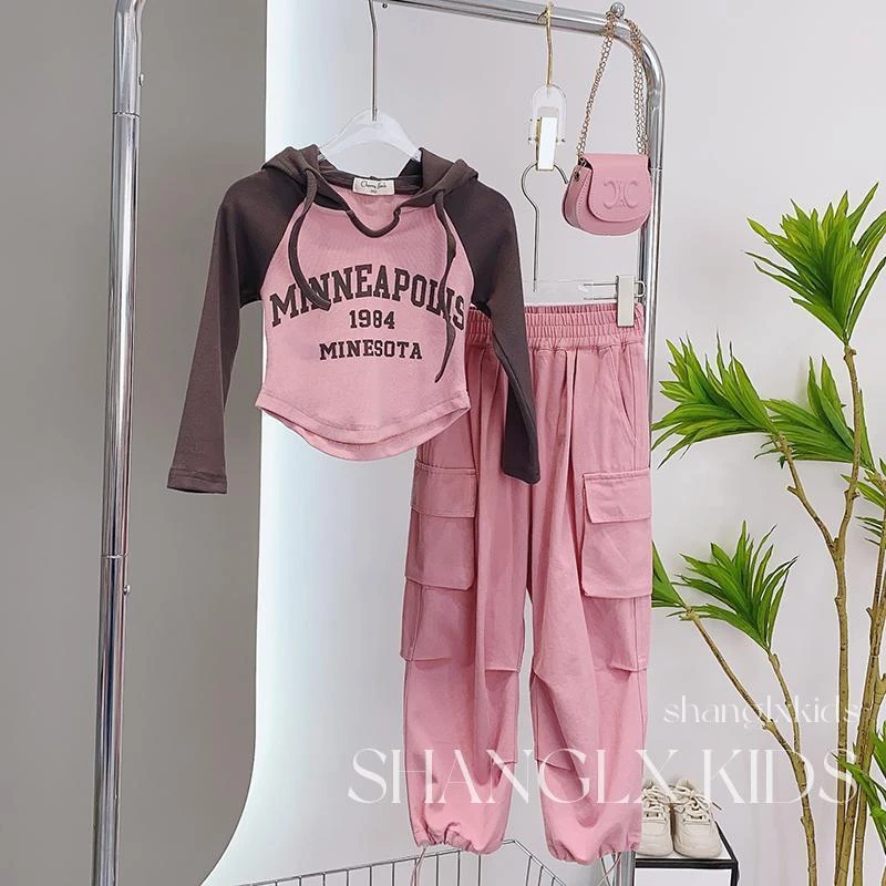 女童休闲套装秋装2025新款洋气时髦儿童秋季女大童工装裤两件套秋