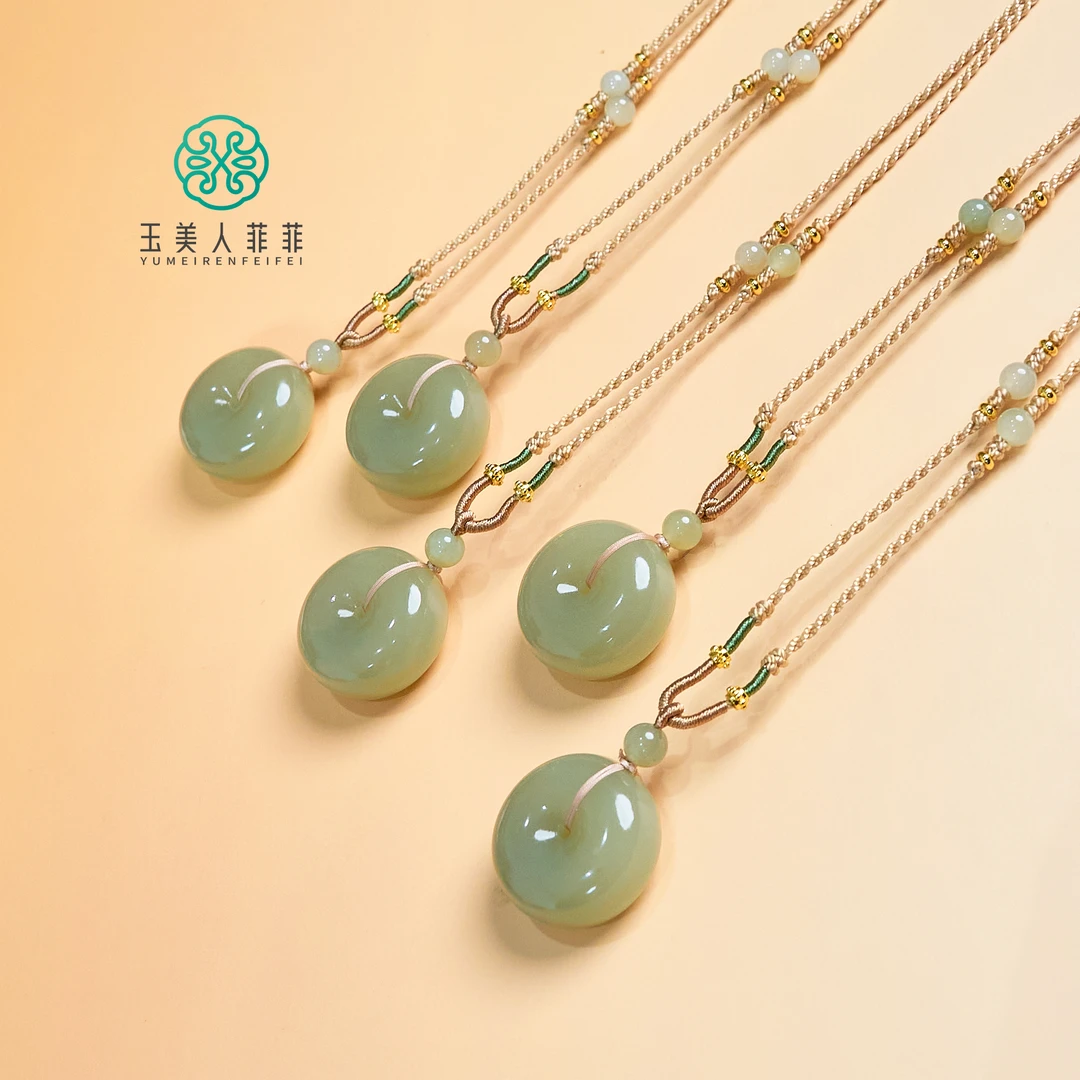 菲菲珠宝好*和田玉平安扣吊坠约24mm*多样性发一