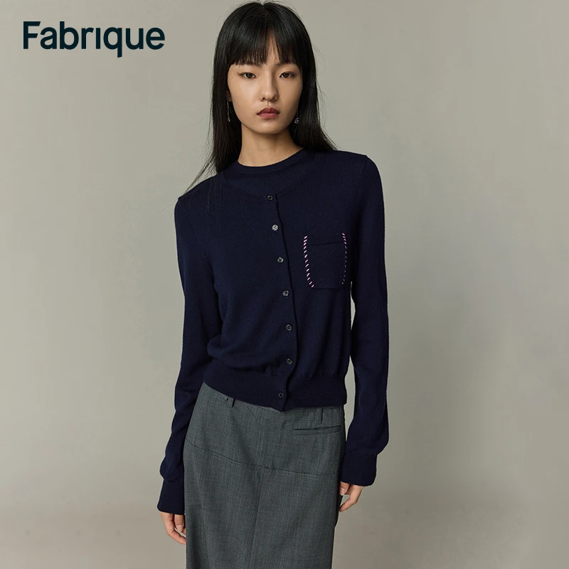 【赵老板专属】Fabrique扬子纱绵羊毛针织背心开衫两件套雅丹风202