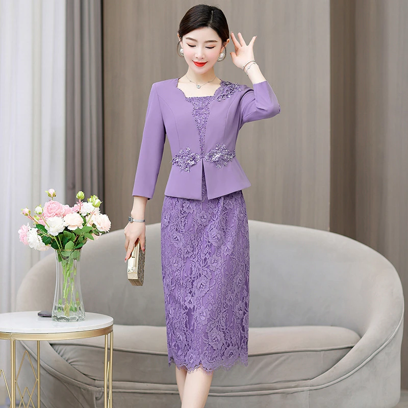 新国风婚宴装礼服裙2024秋季新款重工绣花气质优雅喜婆婆连衣裙