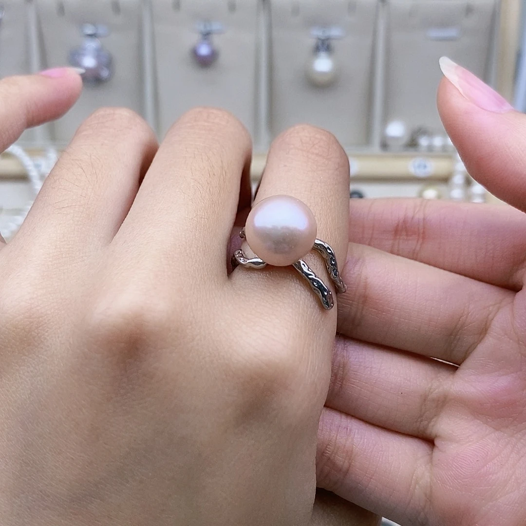 不***李淡水珍珠钛钢戒指默认微瑕介意勿拍