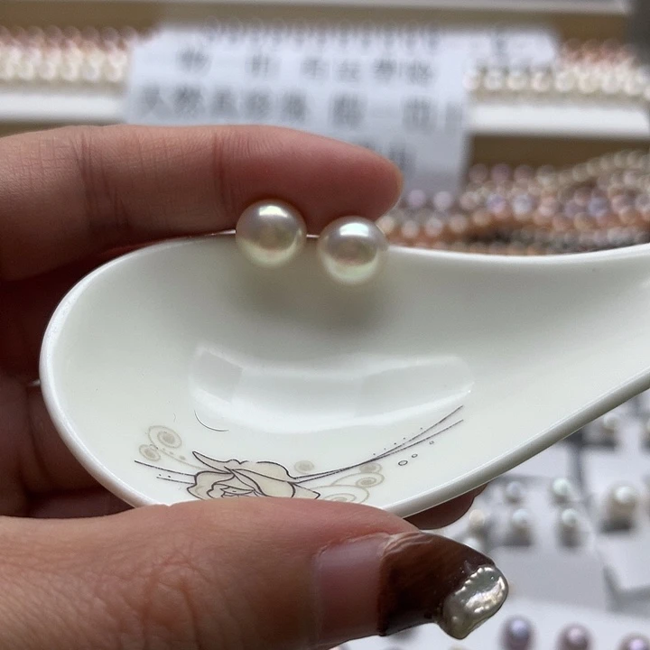 淡水珍珠耳饰银S925镶嵌