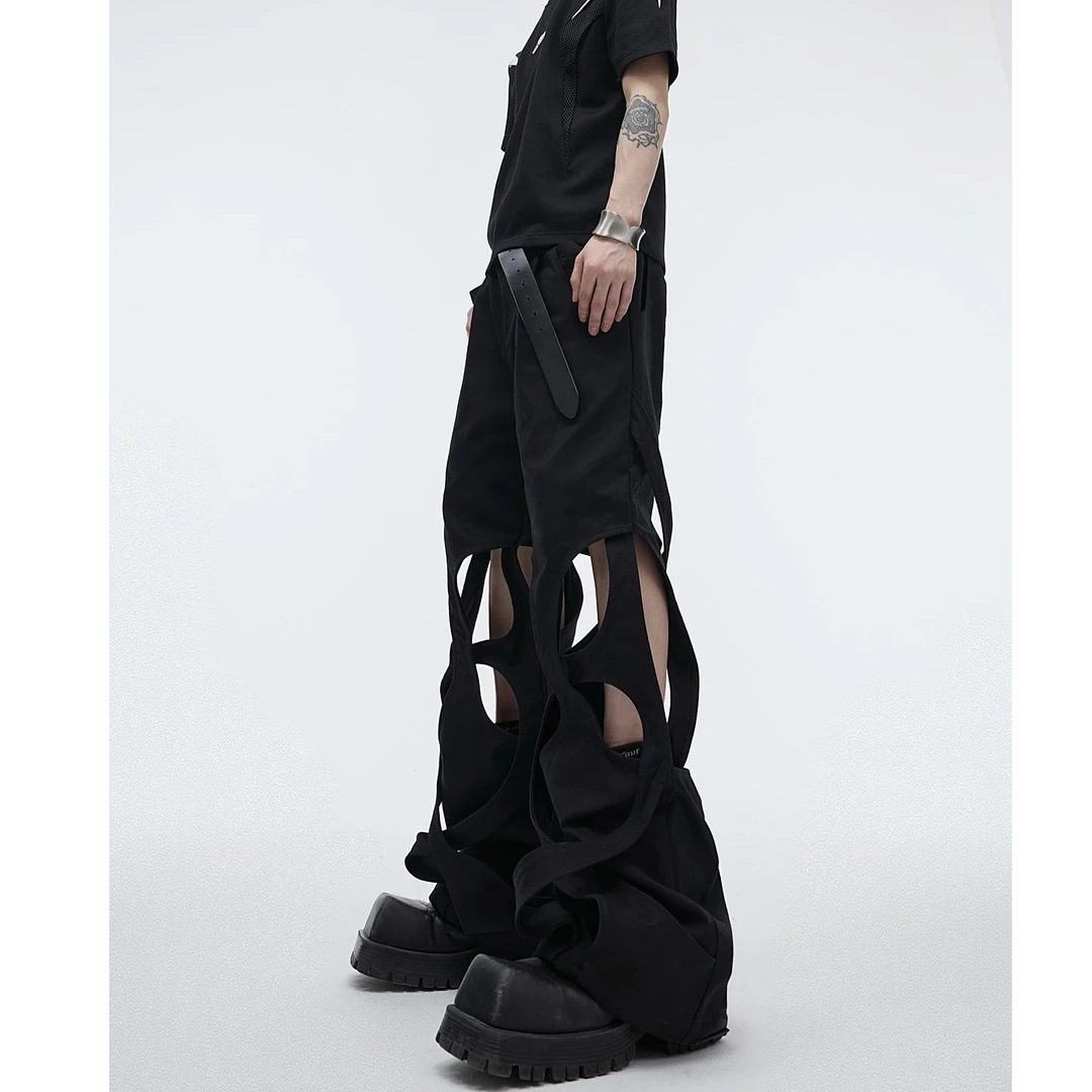 CulturE新款重磅小众镂空缠绕休闲裤夏季立体解构宽松做旧工装裤