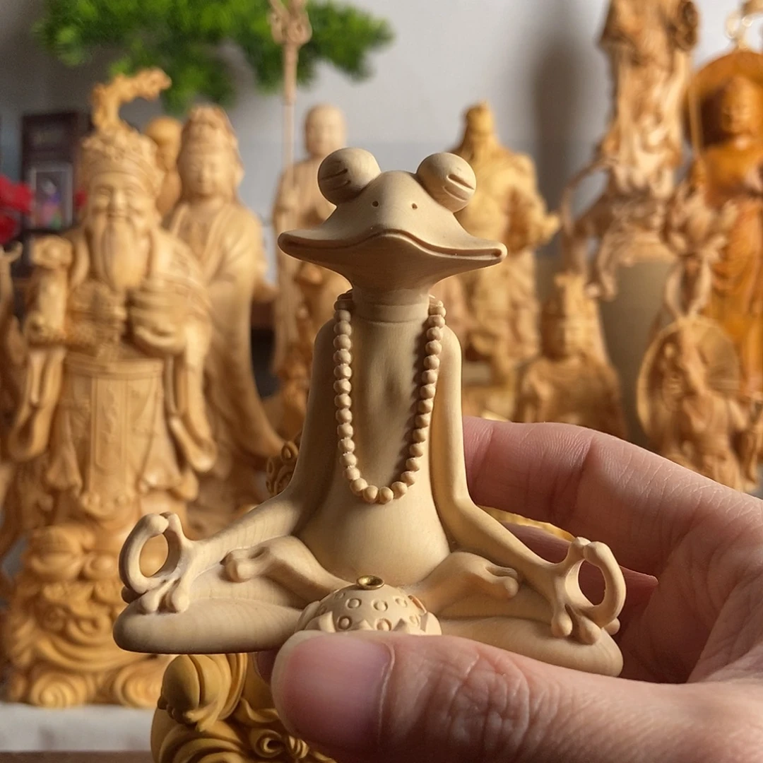 木乎*小叶黄杨木雕神算子