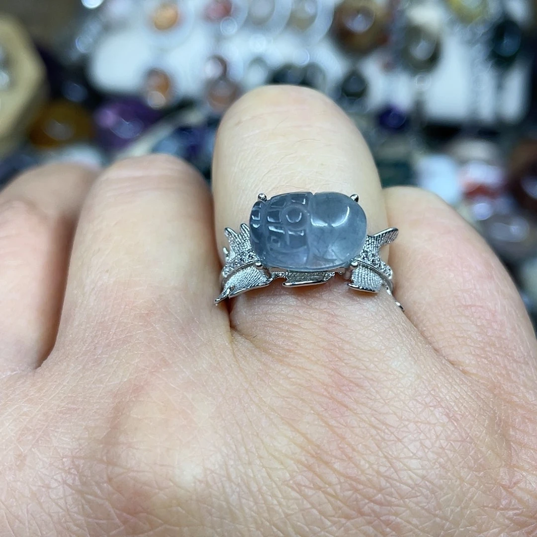 【闪购商品】银S925镶嵌珠宝半成品水晶戒指