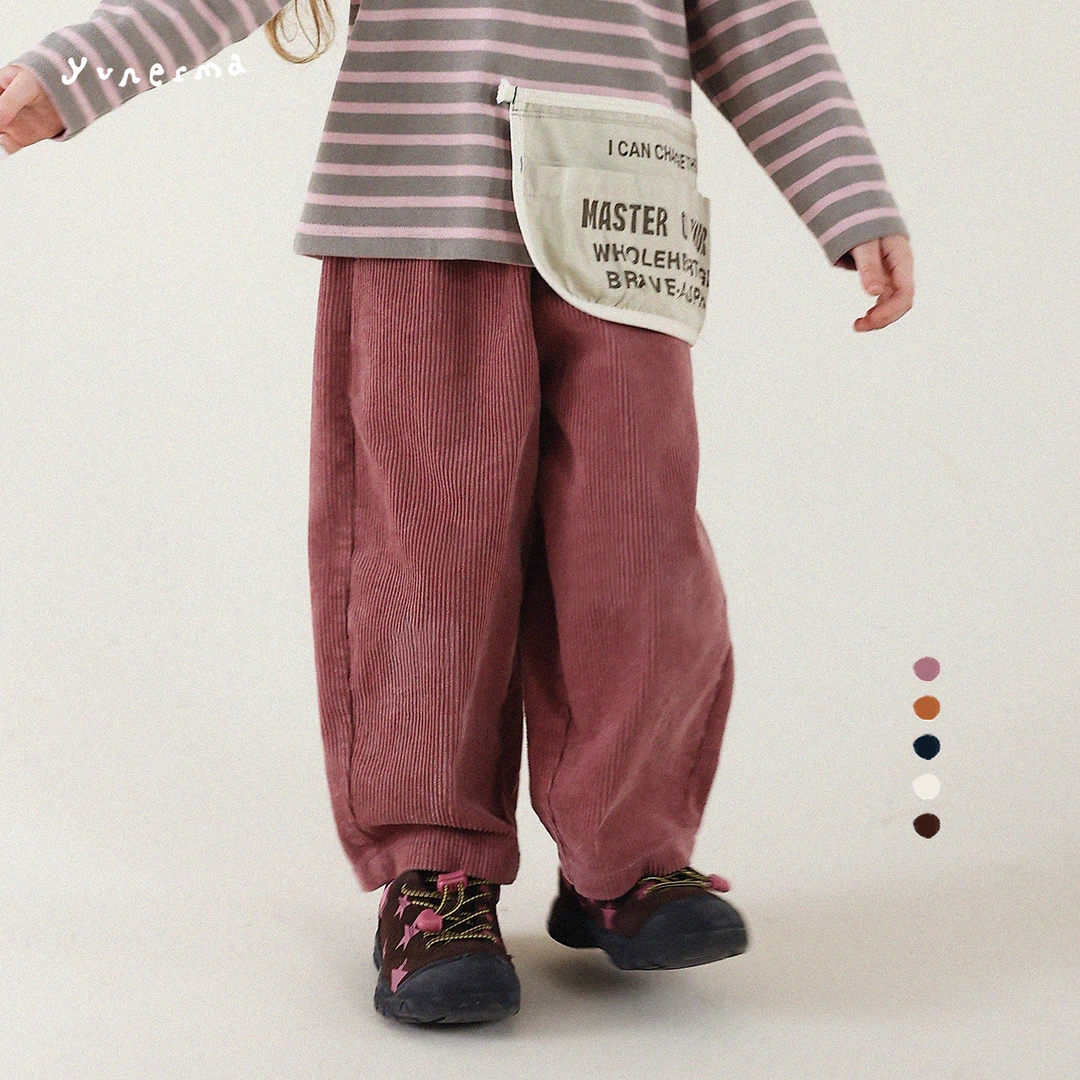 宝宝春秋简约百搭灯芯绒裤子允儿妈女童秋季新款休闲裤儿童长裤潮