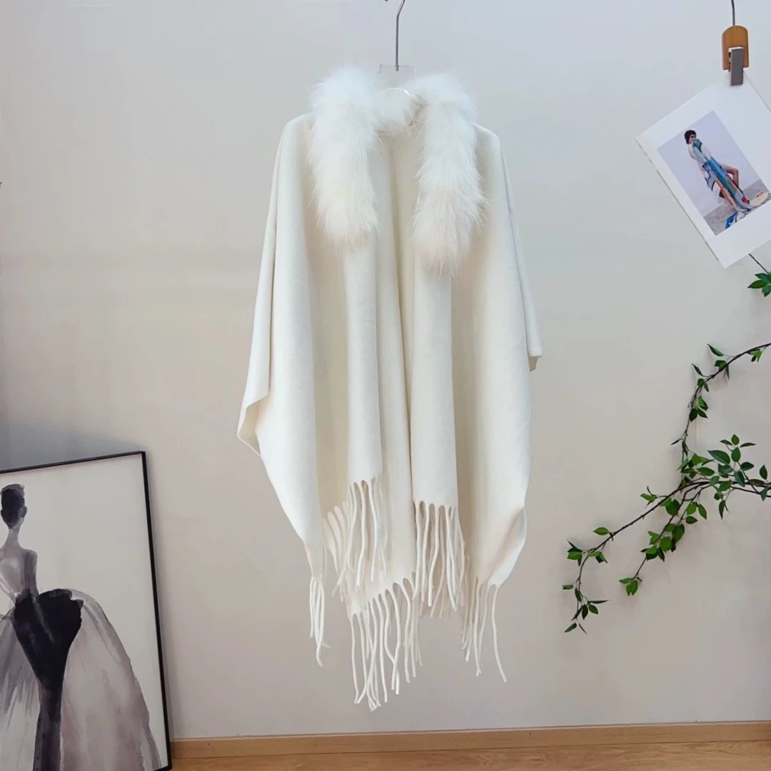 欧美风休闲风四季通用纯色披肩保暖百搭长款气质双面