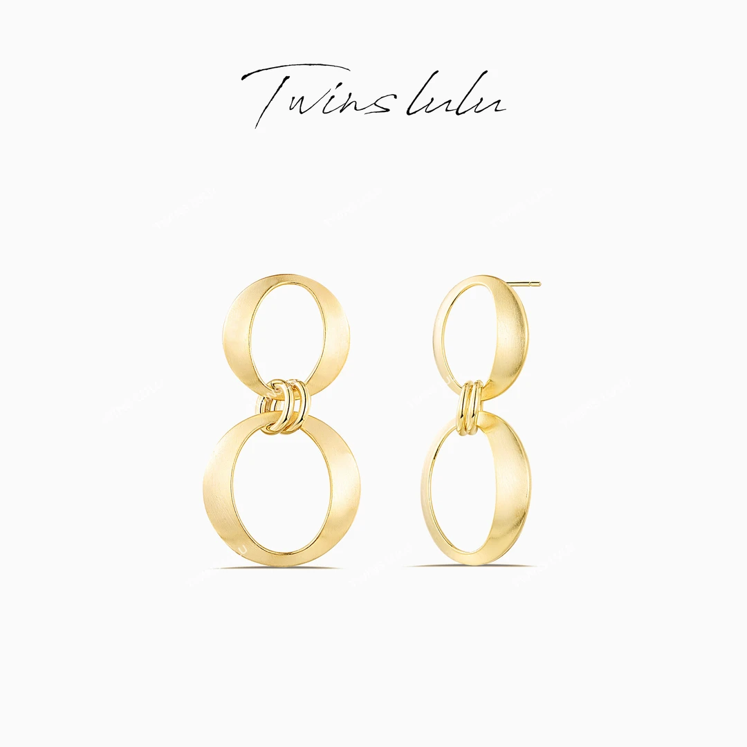 TWINS LULU 镀K金 秋上新礼物轻奢气质感素款圈圈时尚耳环TSL708