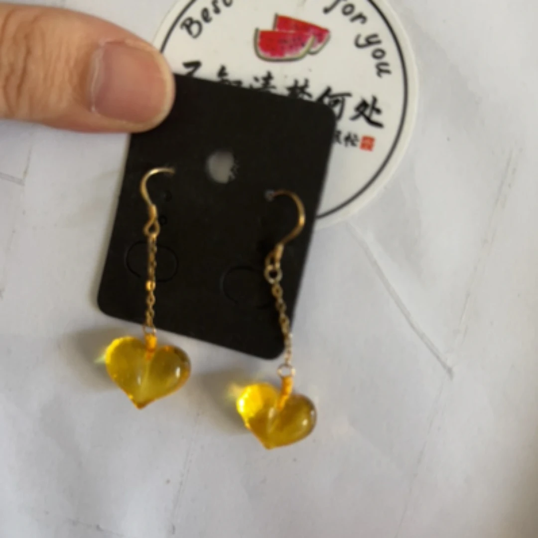 非金属树脂耳饰 s925金珀耳钩