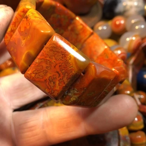 玛瑙/玉髓手链合金胖*子