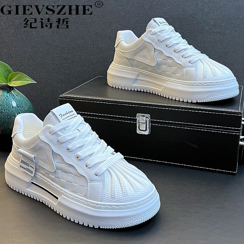 纪诗哲贝壳头小白鞋男秋季新款轻奢高端板男青少年秋季贝壳头板鞋