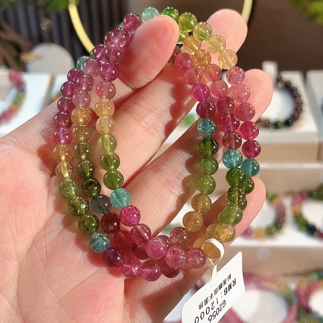 手串未镶嵌碧玺G2056三圈颜色微差