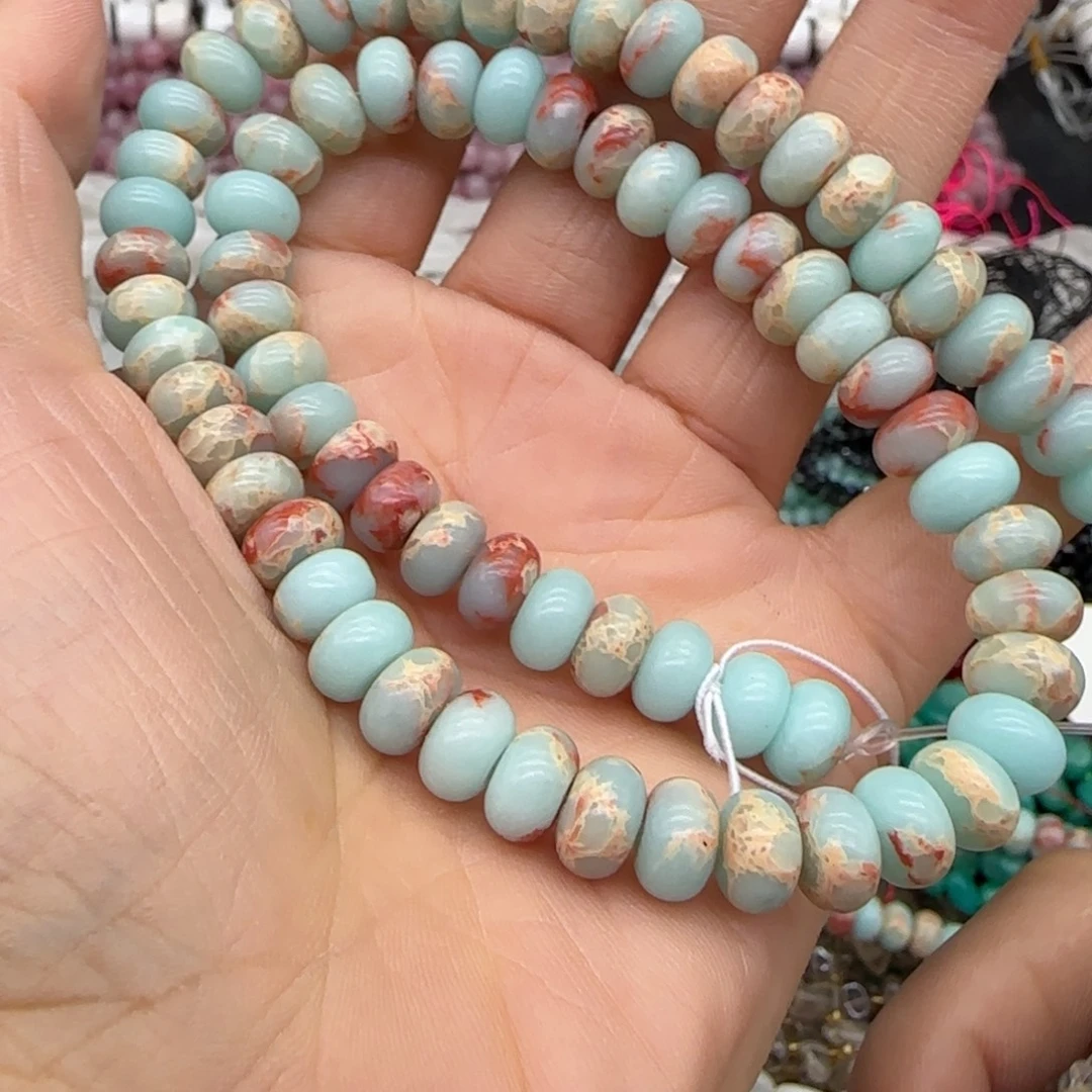 玛瑙/玉髓合金珠宝半成品8mm算盘一条