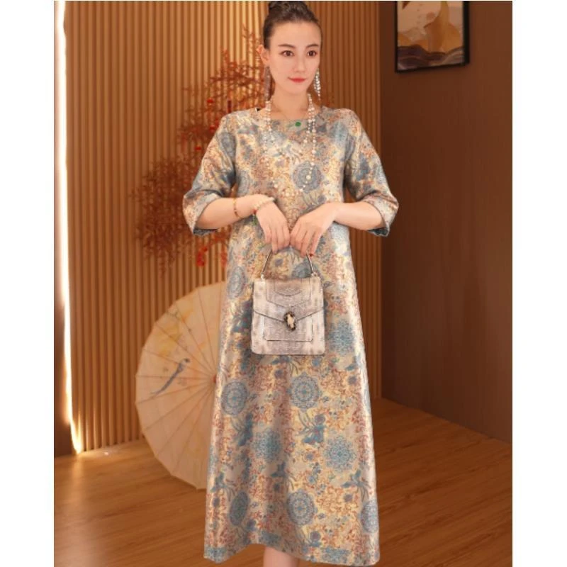 蓝羽遥|新中式双面穿女装中长款新中式服装2025B961夏秋布卓尔仓