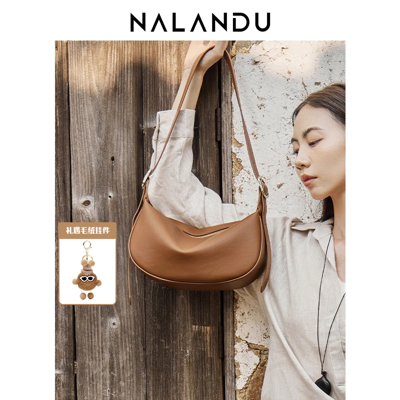 【纳兰杜】人气爆款软皮饺子包大容量休闲通勤单肩挎包 4色可选