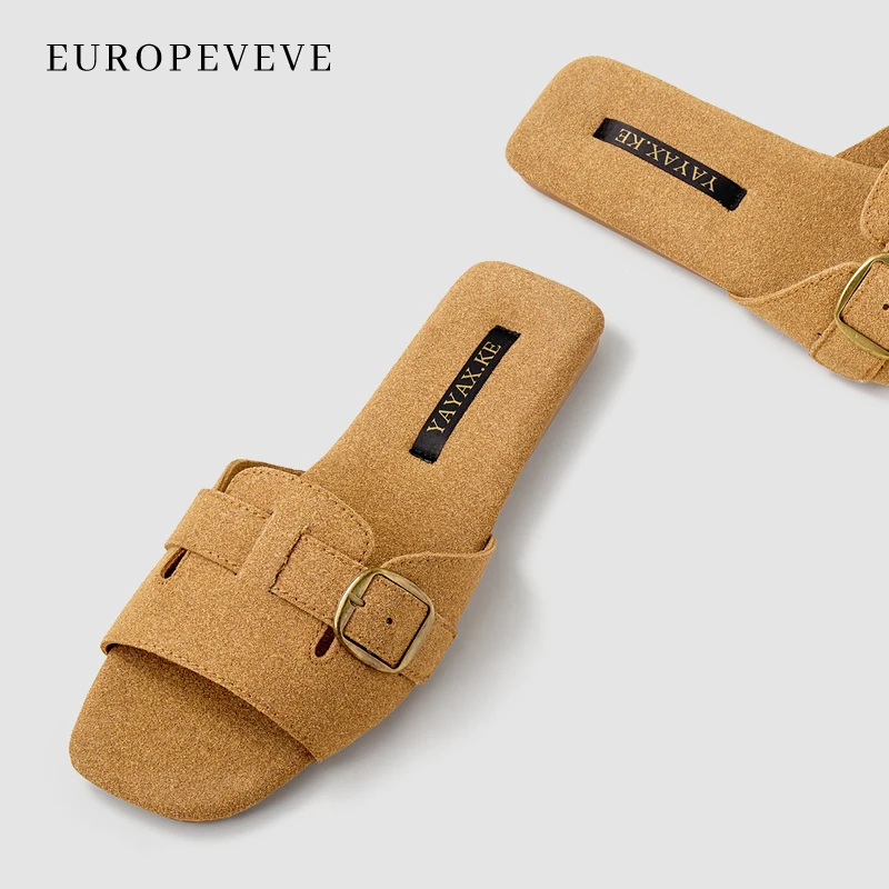 勃肯百搭时尚复古室内家居2025新款夏天防滑牛筋底可外穿凉拖鞋女