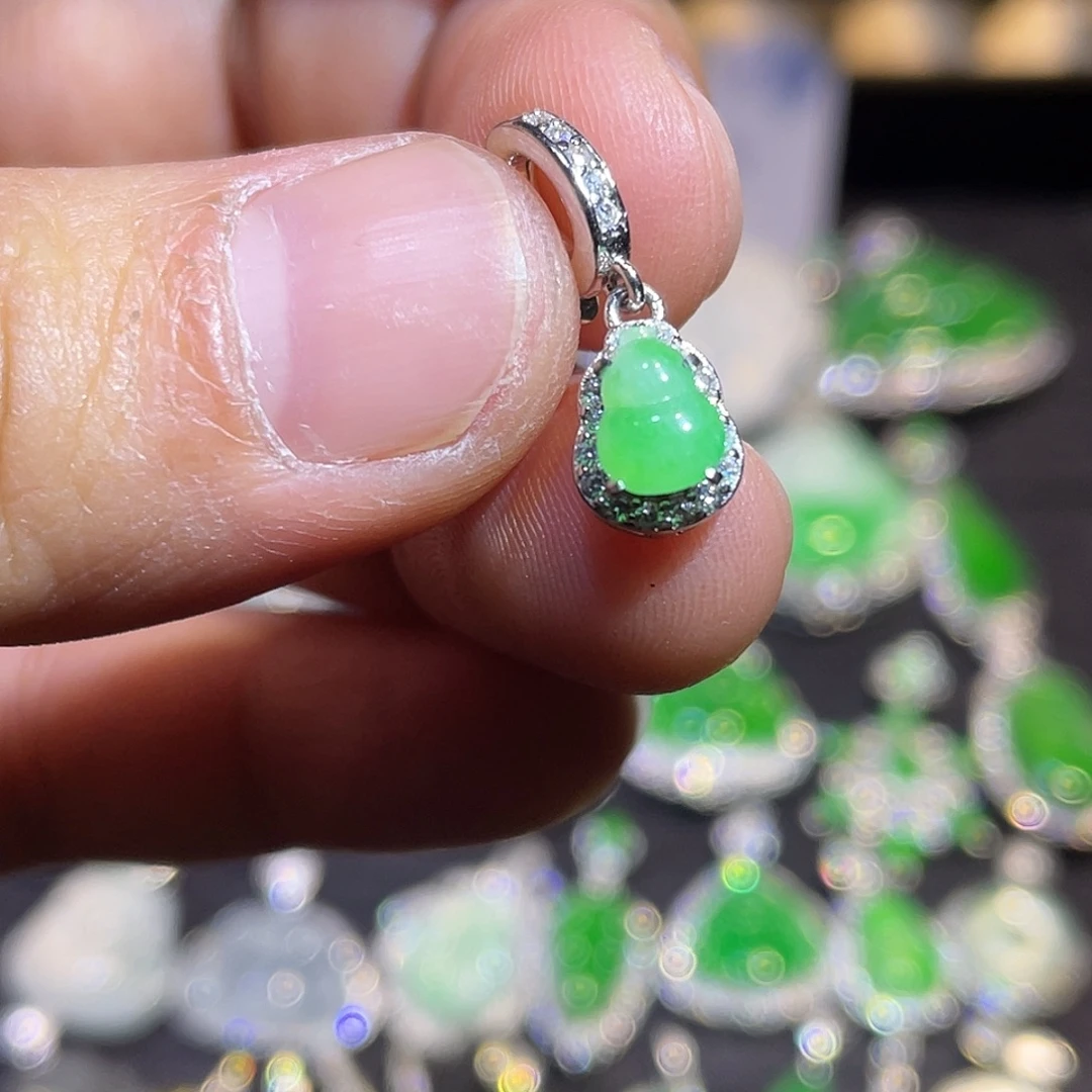 翡翠银S925镶嵌吊坠(不含链)