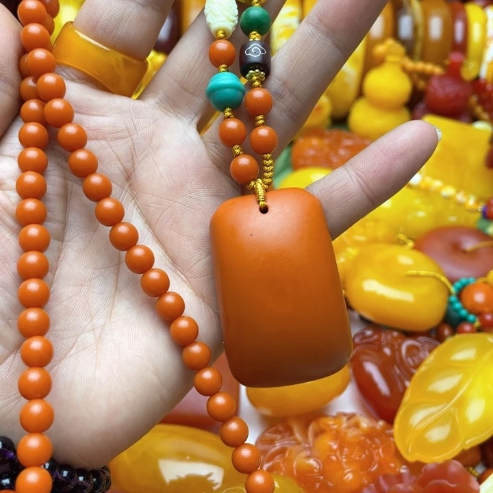 树脂制品63号无事牌毛衣链