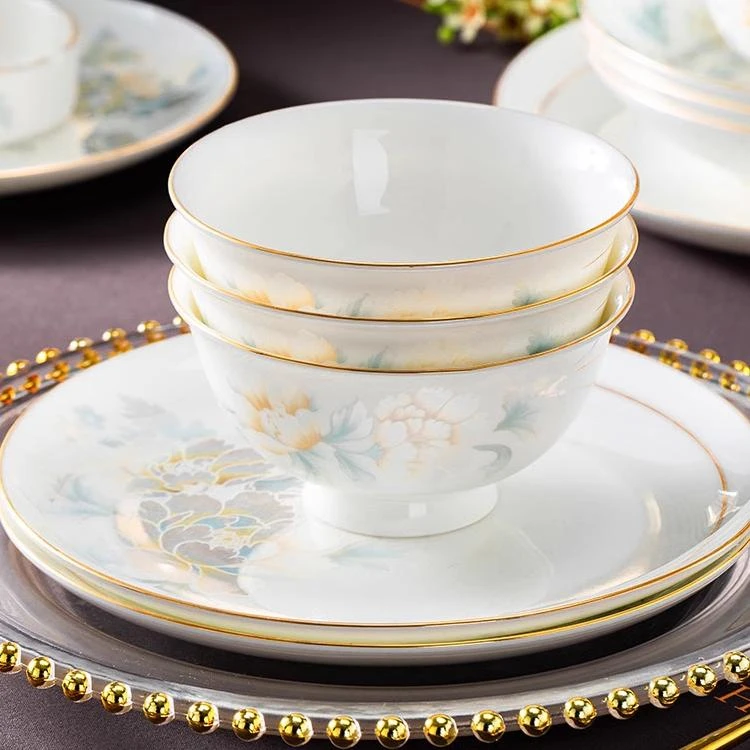 4.5英寸高脚碗6个10个装家用碗2025新款景德镇陶瓷餐具