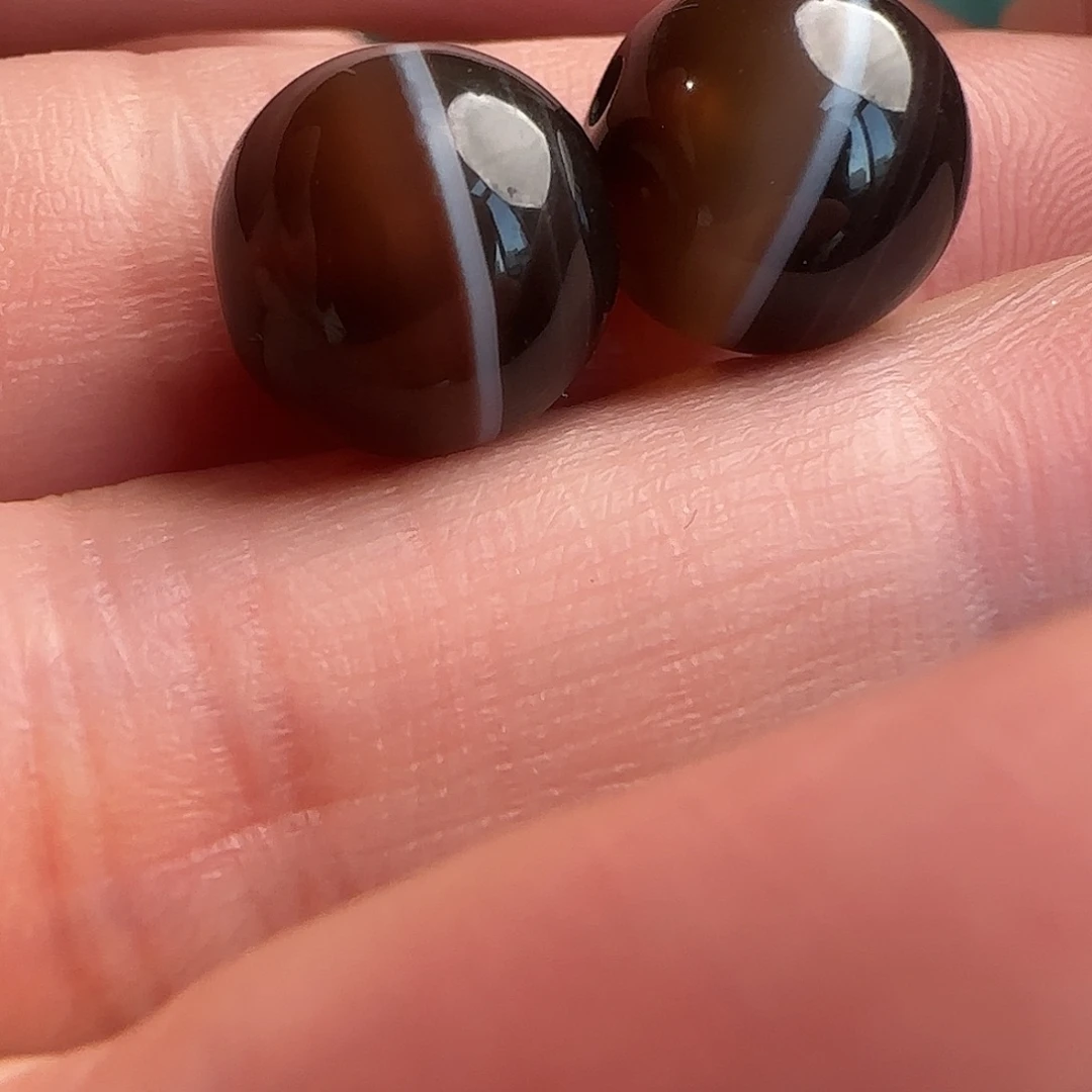 玛瑙/玉髓合金颈饰聚宝盆咖色药师糖料11尺寸