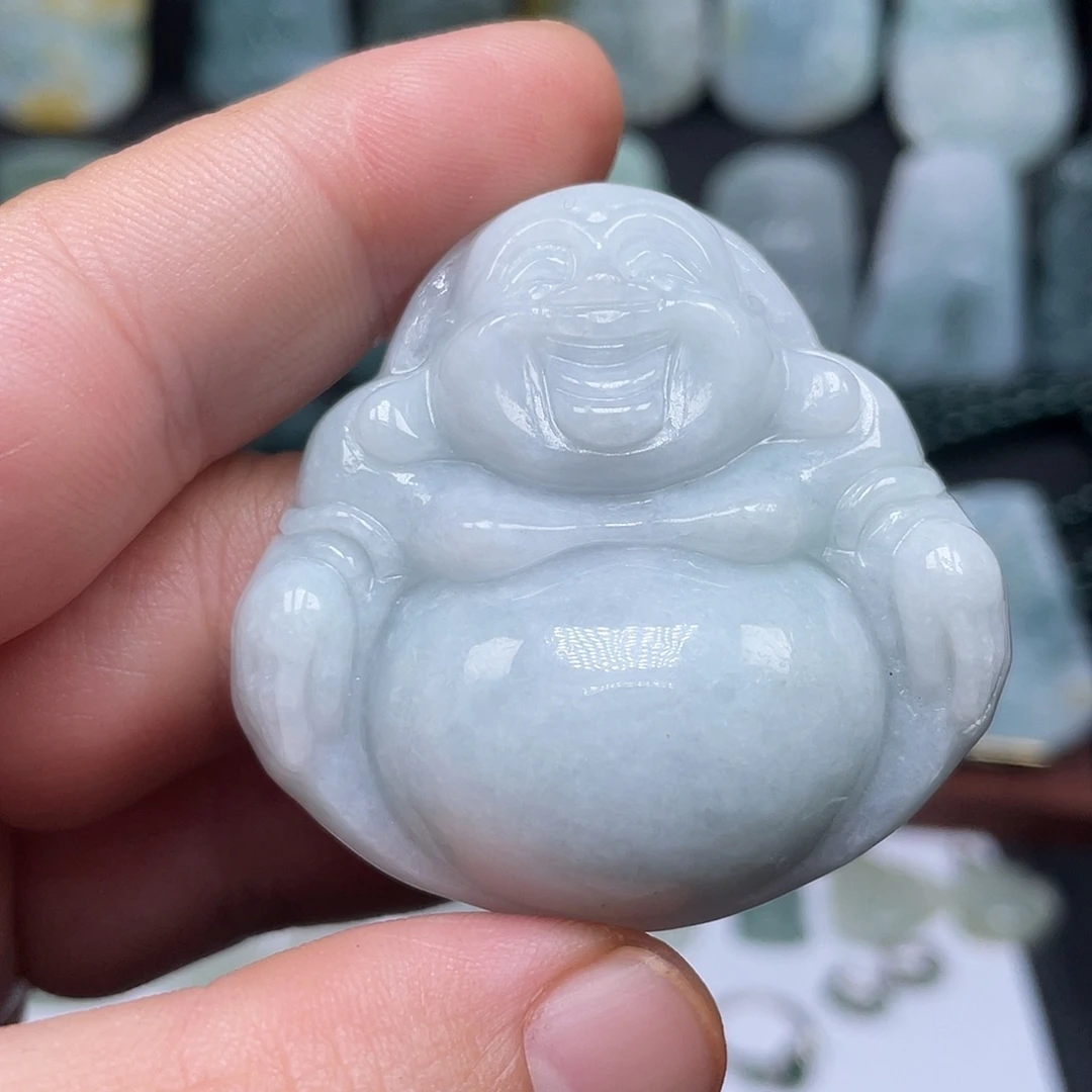 翡翠未镶嵌颈饰佛公