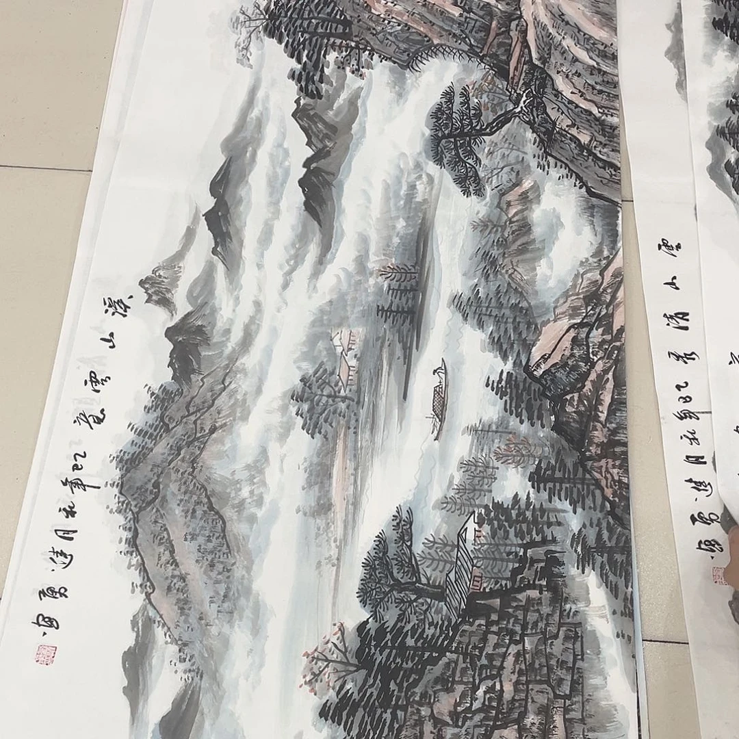 国画纯手绘山水花鸟