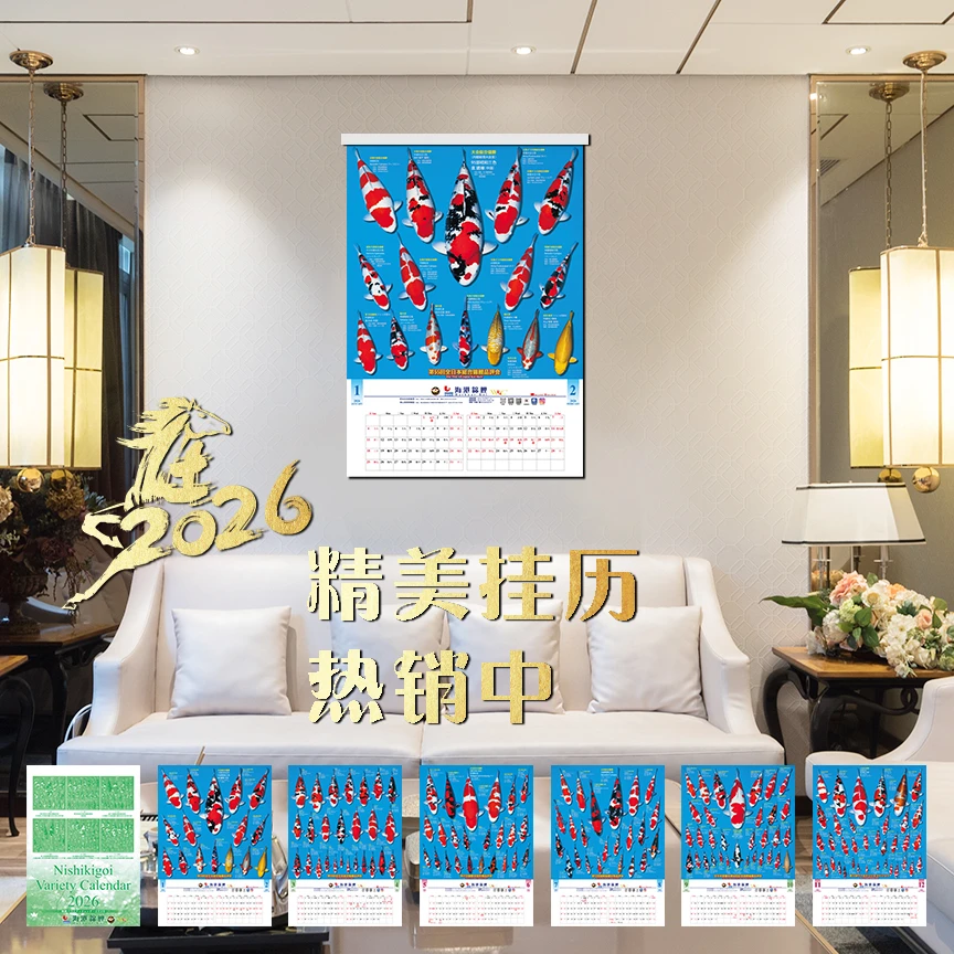 2026年 海港锦鲤（各国际大赛获奖鱼  挂历420mmX600mm）中国假期版