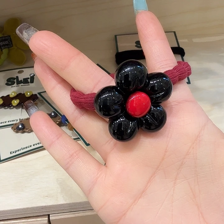 铁合金皮质黑花发绳6