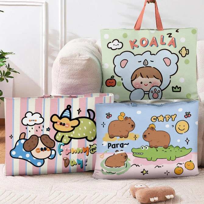 可爱卡通幼儿园搬家被子收纳袋手提袋儿童被子收纳防水牛津棉被袋