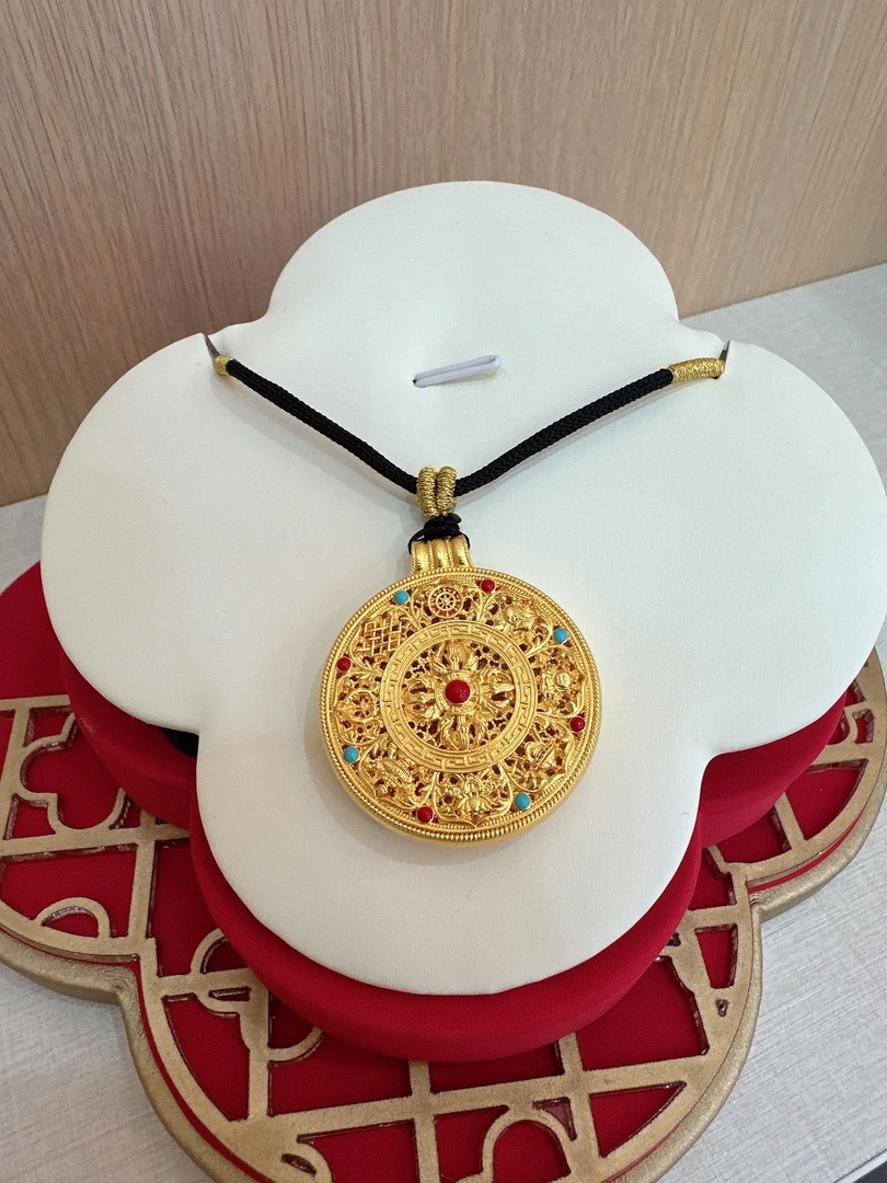 合金珐琅吊坠 珐琅八宝罗盘吊坠