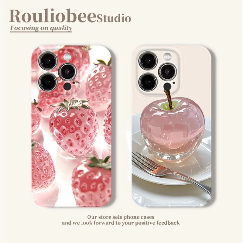 欧克里里小苹果草莓适用苹果16promax菲林手机壳华为oppo小米vivo