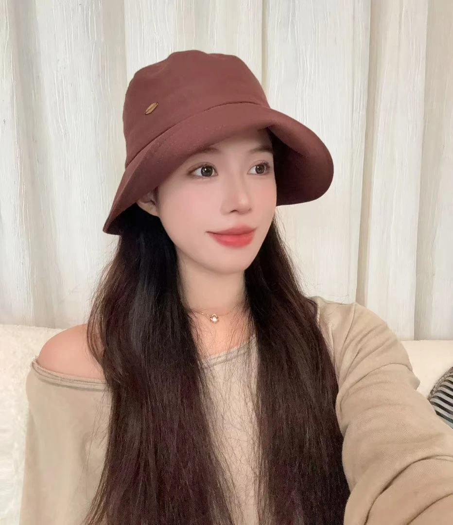韩系简约气质渔夫帽女出街休闲素颜遮阳防晒盆帽百搭显脸小冷帽