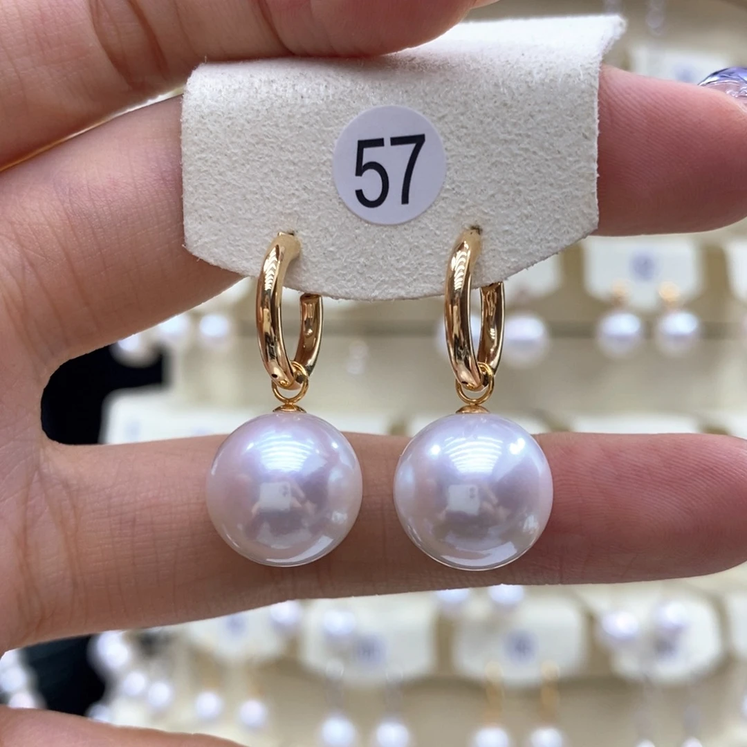 18K金镶嵌淡水珍珠耳饰