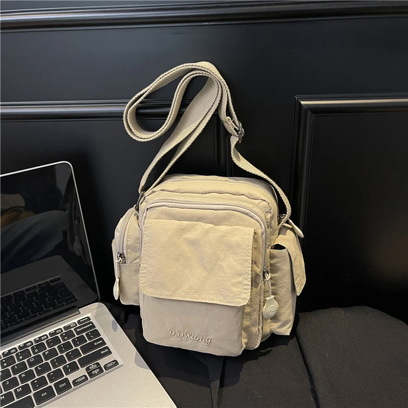 双肩包包包斜挎包新款新款布包多层大容量单肩女士包学生手机包