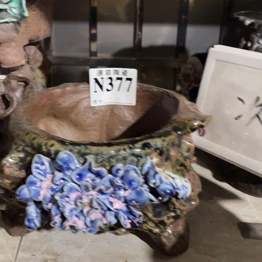 紫砂花盆景德镇陶瓷花盆377