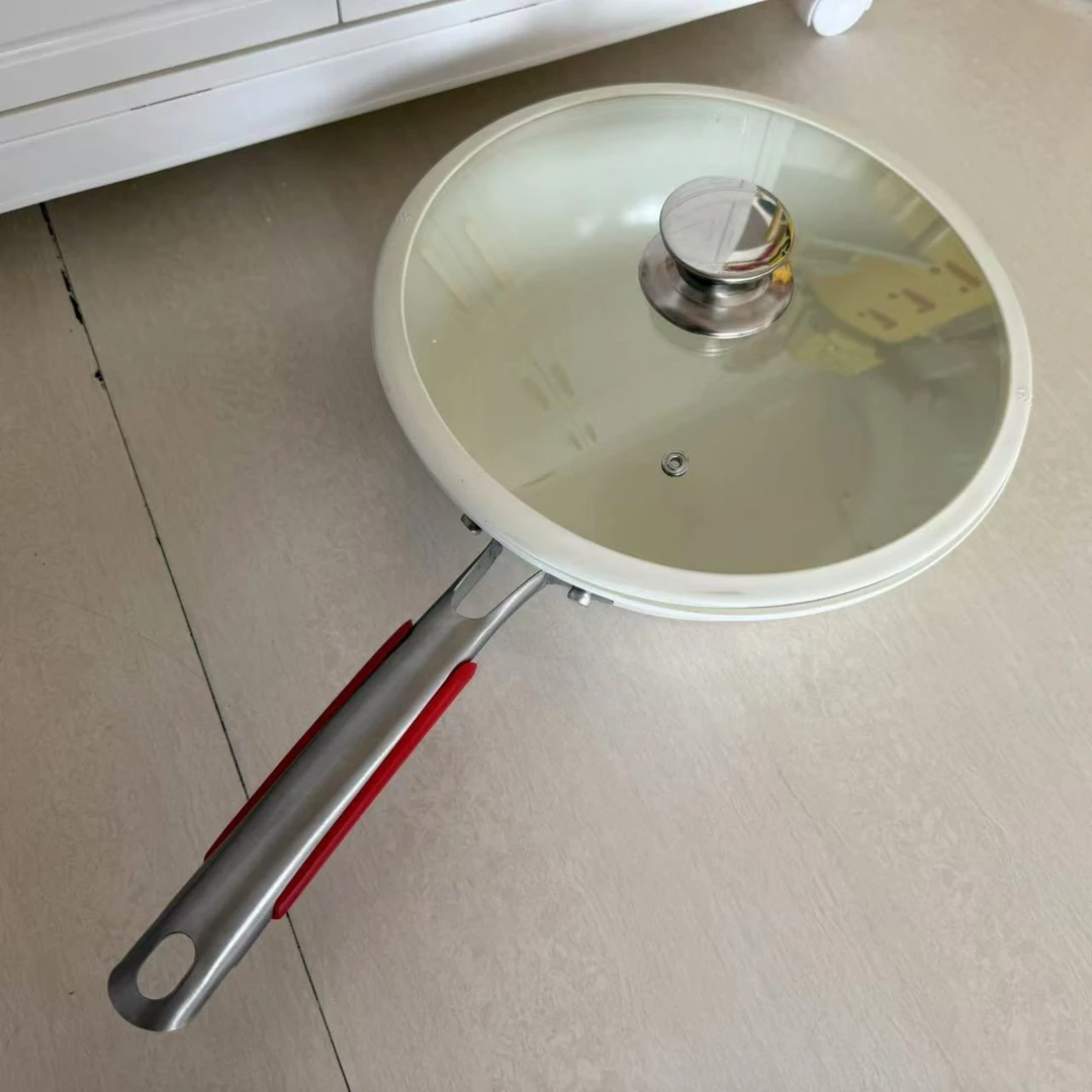 鹅卵石炒锅 不粘锅白色BK