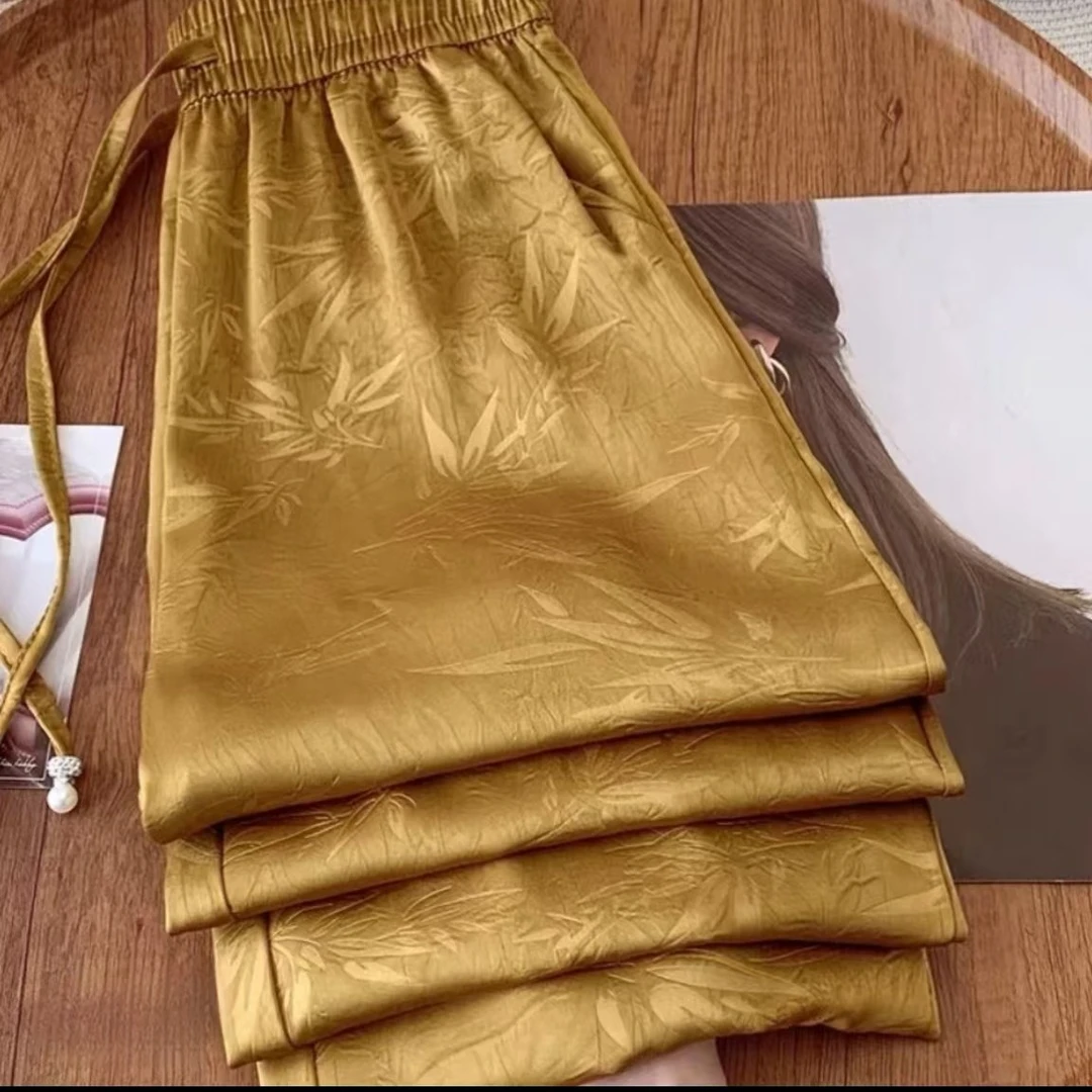 【轻奢直筒裤】高端定制高腰蚕丝显瘦轻奢洋气时尚窄版直筒裤