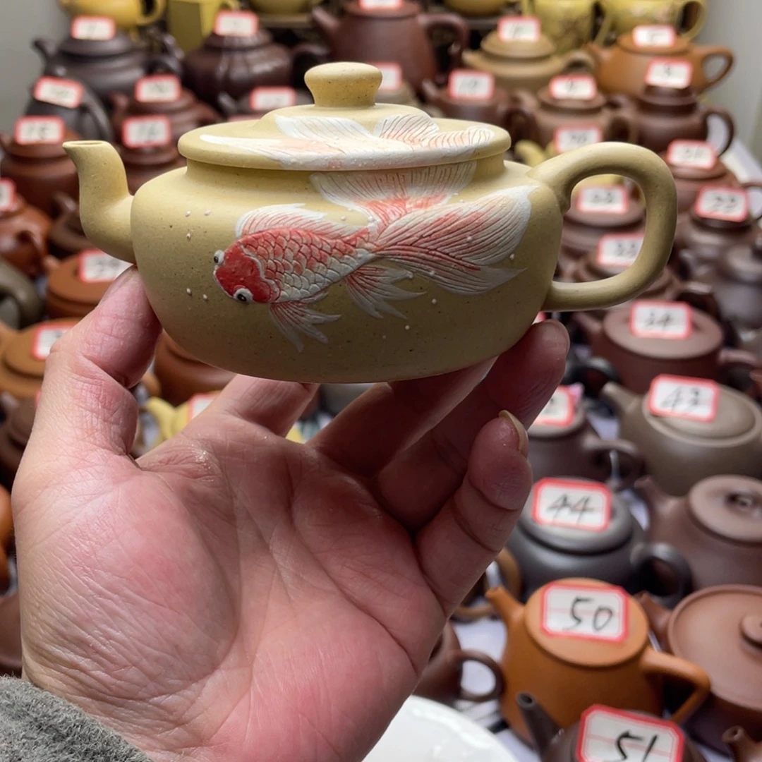紫砂茶壶宜兴紫砂半手工