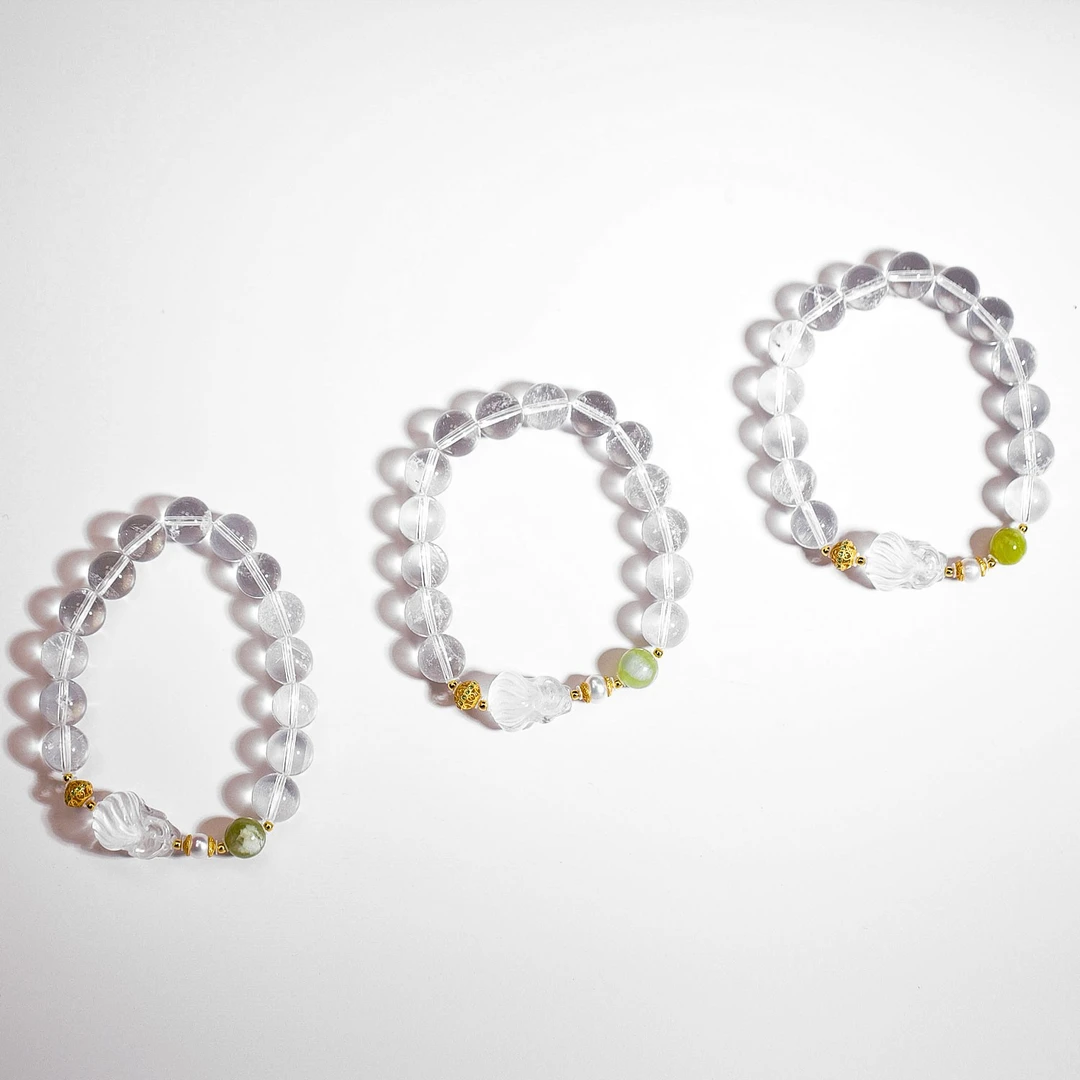 【网瓷专属】银饰白水晶手链多样性发一件SL6966C